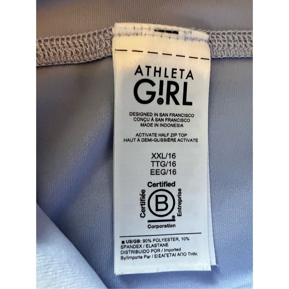 Athleta Girl Serenity Blue Periwinkle Blue Activate Half Zip Long Sleeve Top XXL - Picture 9 of 9